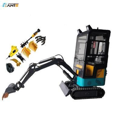 Micro Digger 0.8ton 1ton Mini Excavator with Bucket/Auger/Fork/Hammer Breaker