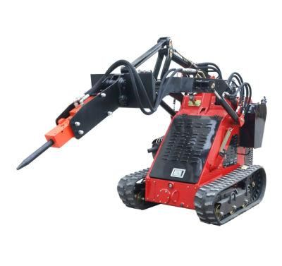Powerful Mini Skid Steer Loader with Punch Hydraulic Hammer
