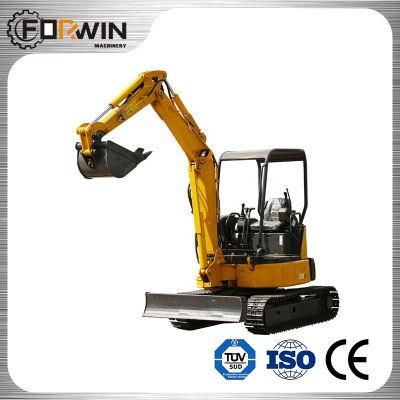 Construction Machinery Equipment Fw35u Mini and Small Hydraulic Backhoe Rubber Crawler Belt Track Excavators with Canopy for Sale