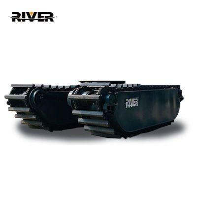 River-55PU New Design Wetland Excavator Hydraulic Pontoon Undercarriage Swamp Buggy Pontoon Amphibious Excavator Floating Pontoon