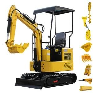 Garden Use Crawler Excavators Digger Mini Excavator 0.8 Ton 1.5 Ton 1.6 Ton 1.8 Ton 2 Ton Excavator with Attachment