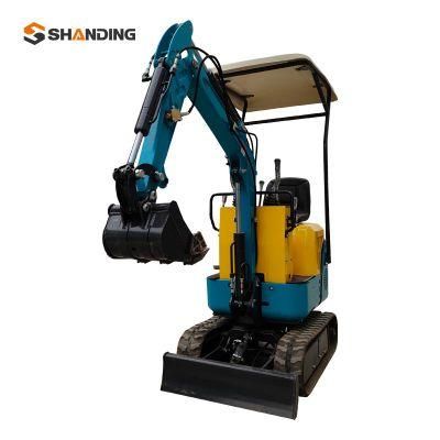 Factory Supply 800kg 1000kg Mini Bagger Shanding Excavator