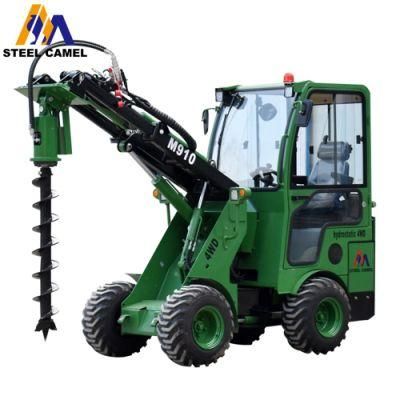 Small Tractor Skid Steer Mini Loader with Auger Earth Drilling