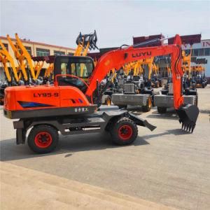 Luyu Hydraulic Wheel Excavator in China Best Sale with Hydraulic System