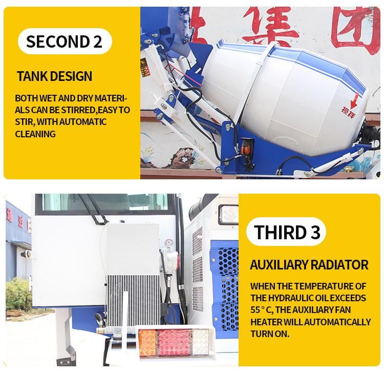 Manual Rotating Cement Concrete Mixer Truck with Automatic Water Feeding