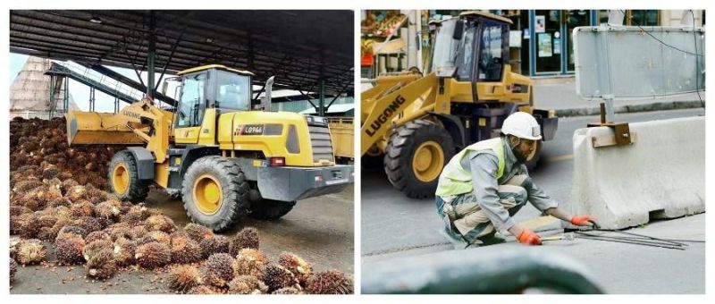 Easy and Comfortable Operating Lugong LG938 76kw Diesel Loaders with 2 in 1 Bucket