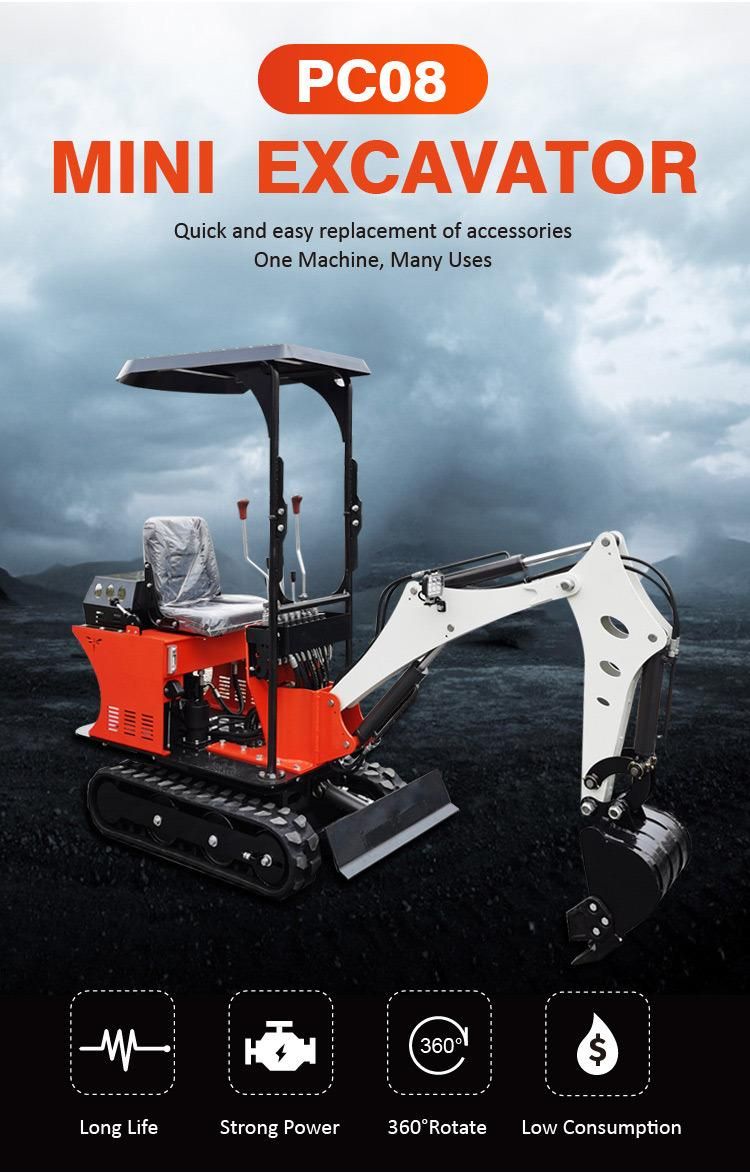 New 2020 Hot Sale 0.8t Mini Excavator with Standard Bucket and Multi Usage