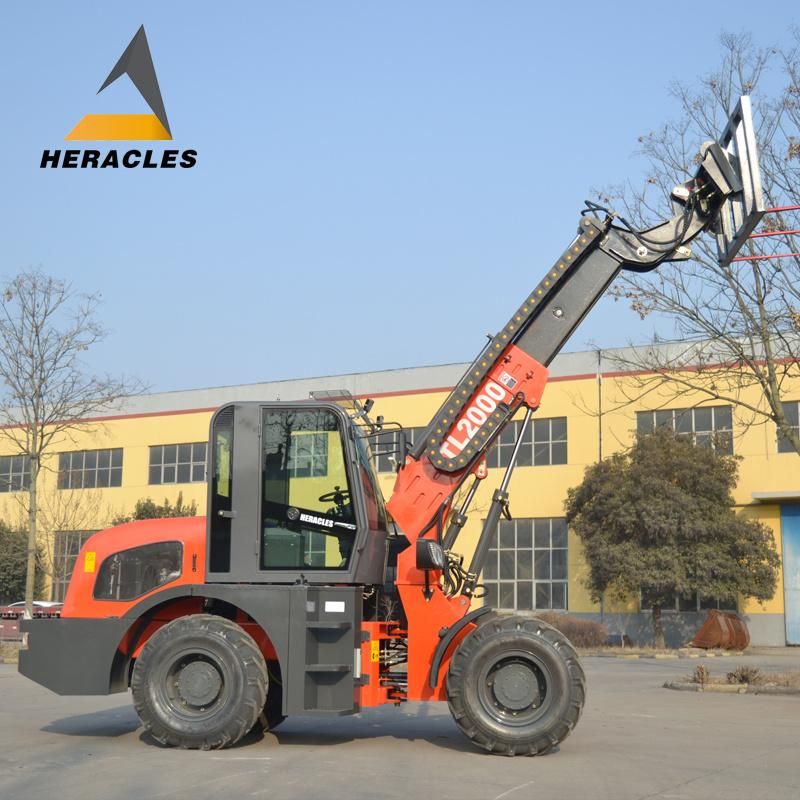 Tures Small Telescopic Boom Loader 2 Ton with Fork Accessory