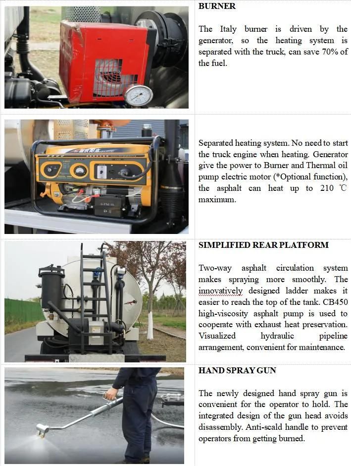 Fortius FTS5093GLQ Standard Asphalt Distributor JAC Foton HOWO 4X2 Chassis 5000L for Road Construction