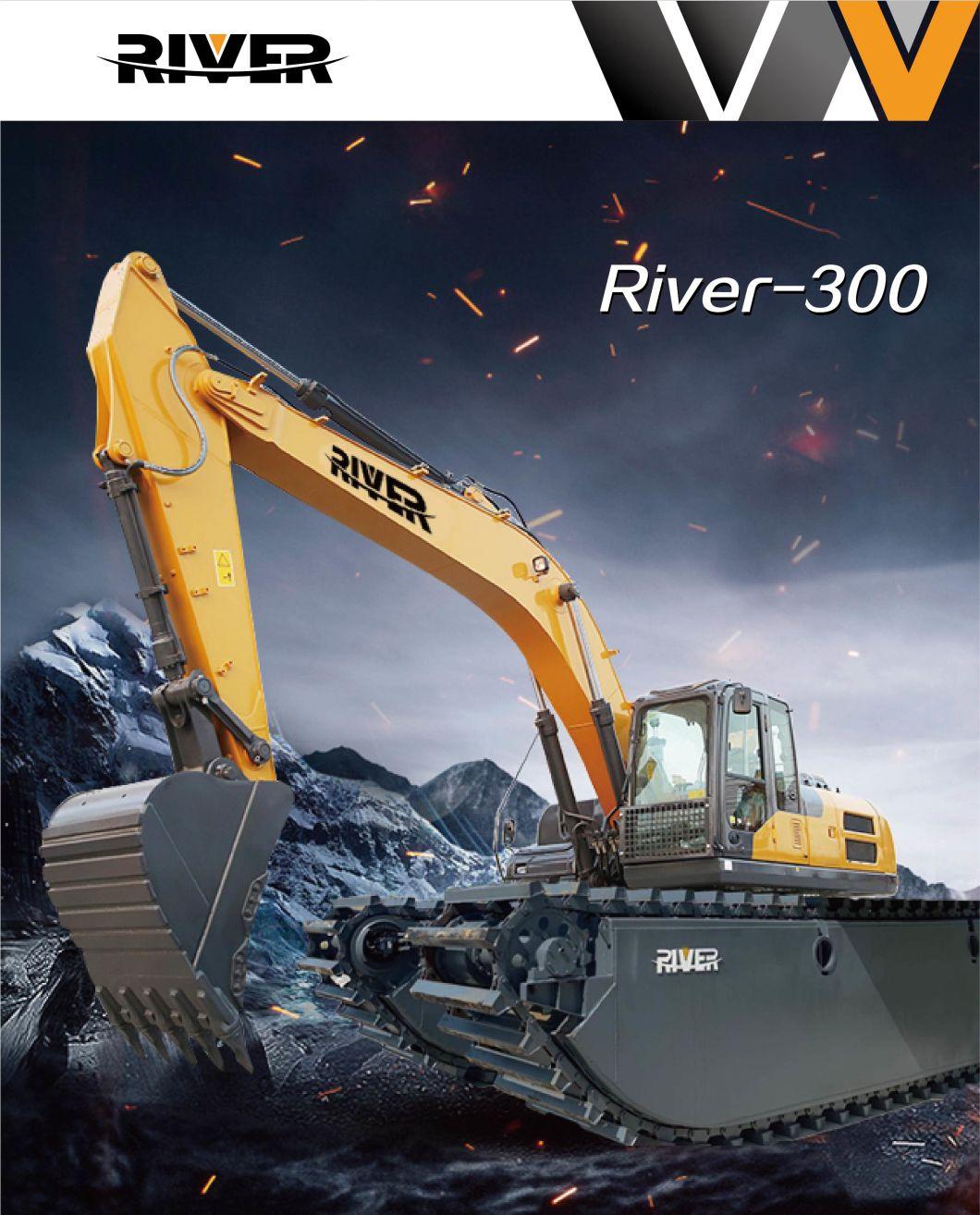 45 Ton Heavy Duty Amphibious Excavator Flexible in Wetland Swamp River