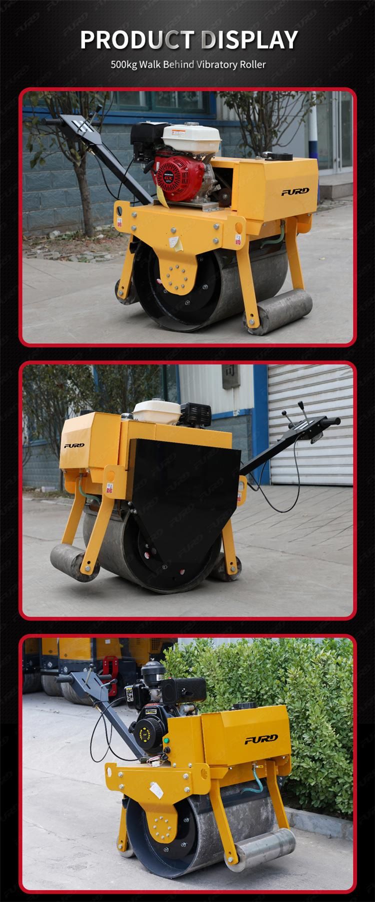 500kg Diesel Hand Operated Compactor Mini Road Roller Small Single Drum Roller Price
