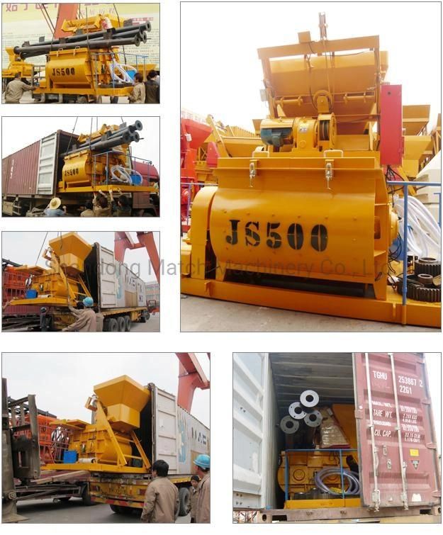 Construction Equipment Self-Loading Concrete Mixer Js500 Concrete Mixer Machine