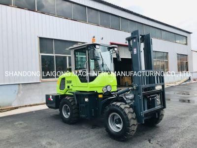 Lgcm 3ton Cross-Country Forklift Loader with 3m Unloading Height