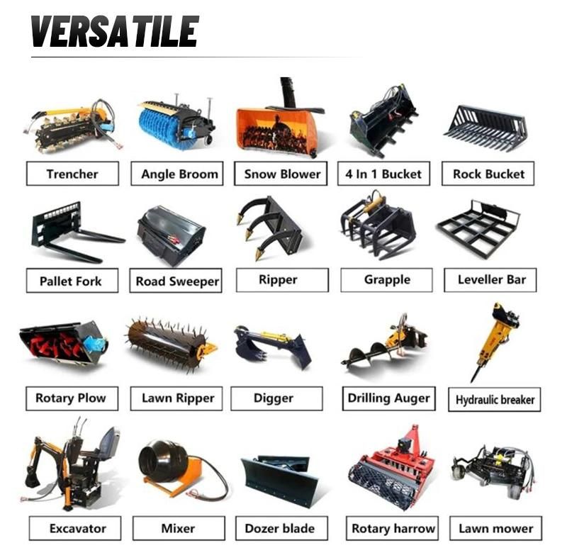 1 Ton 2 Ton 3 Ton Telescopic Boom Compact Telehandler Mini Telescopic Wheel Loader Small Agricultural/Construction Equipment Machinery EPA4