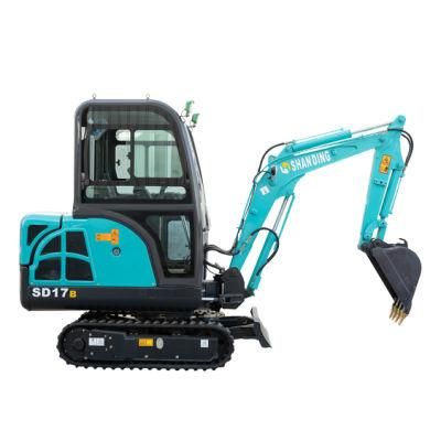 Mini Excavator with Cabin Low Price Excavator CE 1.7 Ton SD17b