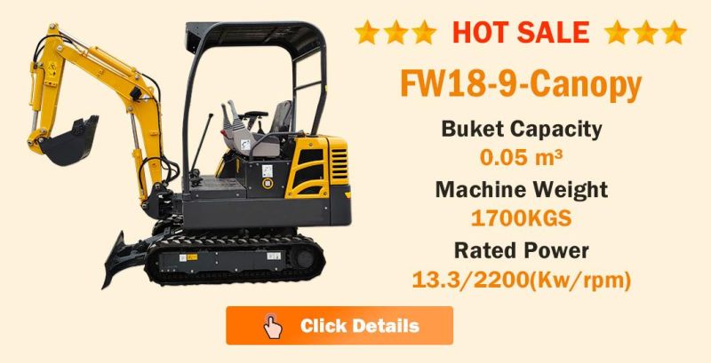 Factory Direct Sale 1.5 Ton Small Hydraulic Digger Fw15D Mini Backhoe Crawler Track Excavator