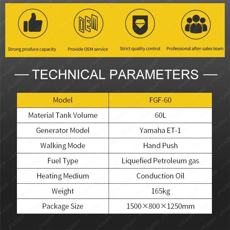 Liquefied Hand Push Road Sealing Concrete Road Crack Machine Fgf-60