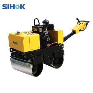 800kg Hydraulic Drive Double Drum Hand Guided Baby Mini Road Roller