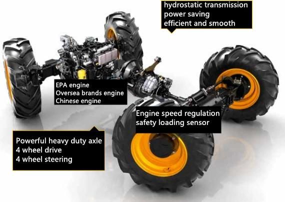 Heavy Duty 3000kg Telescopic Boom Wheel Loader for Construction