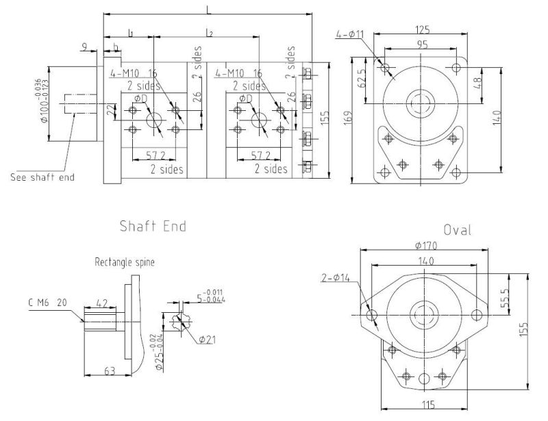 2018 China Manufacturer Hydraulic Triple Gear Pump Cbqlt