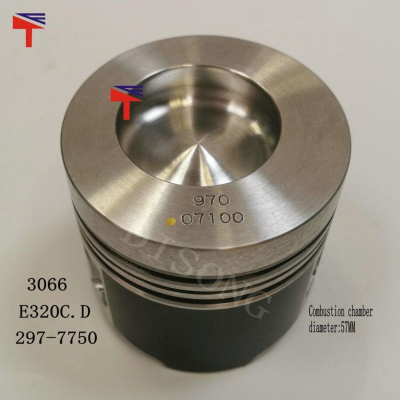 High-Performance Diesel Engine Engineering Machinery Parts Piston 297-7750 for Excavator Parts E320b E320c E320d Engine Parts 297 S6K 7750 3066 Diameter 57mm