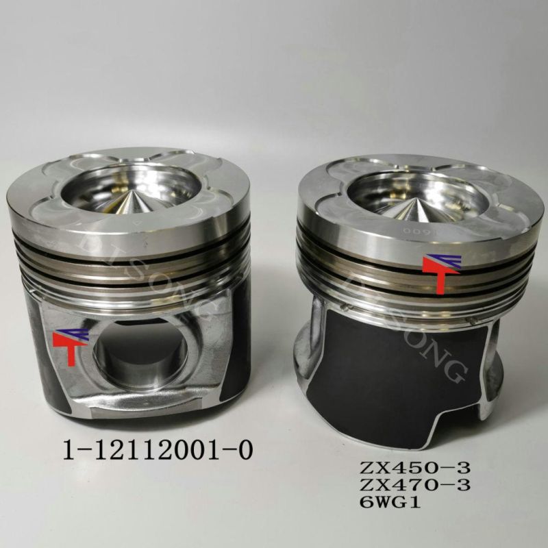 High-Performance Diesel Engine Parts Piston 1-12112001-0 for Excavator Zx450-3 Zx470-3 Engine 6wg1