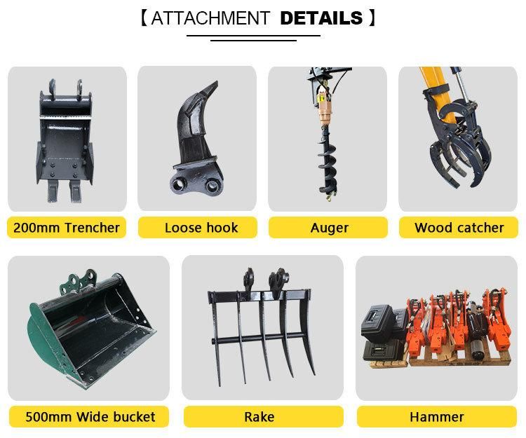 1 Tons Digger Machine Mini Digger Excavator Sale with Low Price