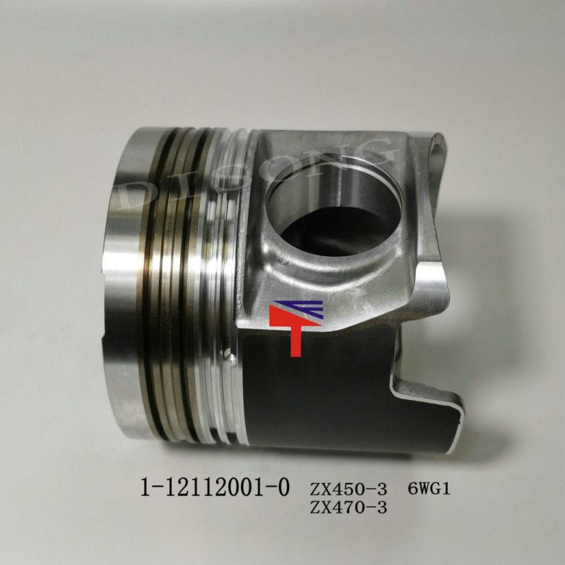 High-Performance Diesel Engine Parts Piston 1-12112001-0 for Excavator Zx450-3 Zx470-3 Engine 6wg1