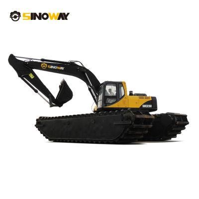 Amphibious Machine Mini Long Reach Dredging Excavator with Pontoons