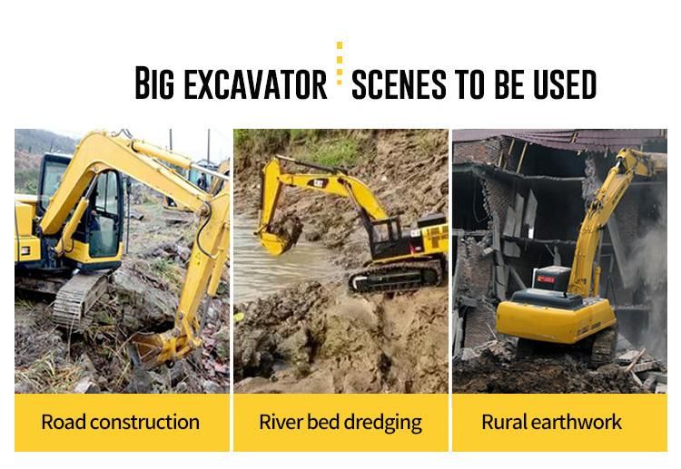 6 Cylinders 220 Kw Long Boom Heavy Duty Excavator with Hammer