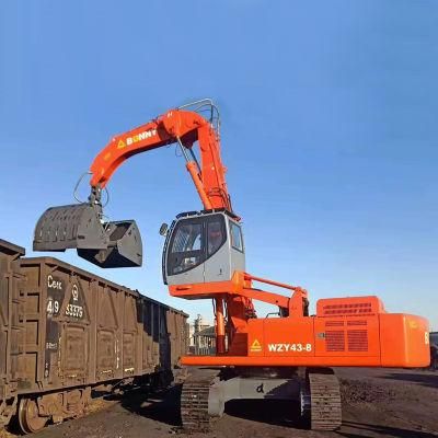 43ton Crawler Grabbing Crane China Material Handler with Clamshell for Bulk and Loose Material