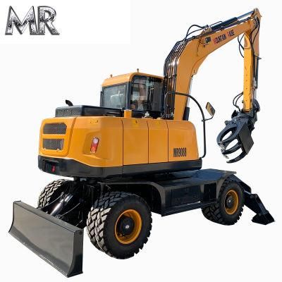Chinese CE Manufacturer Log Grapple Grab Machinery Mini Wheel Excavator