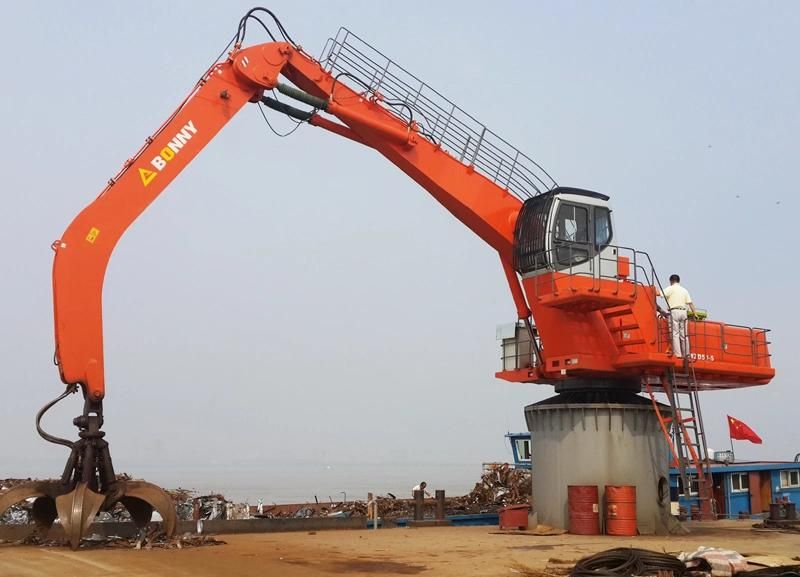 Bonny Wzd46-8c Stationary Electric Hydraulic Material Handler for Unloading Scrap Metal at Wharf From Ship Barge