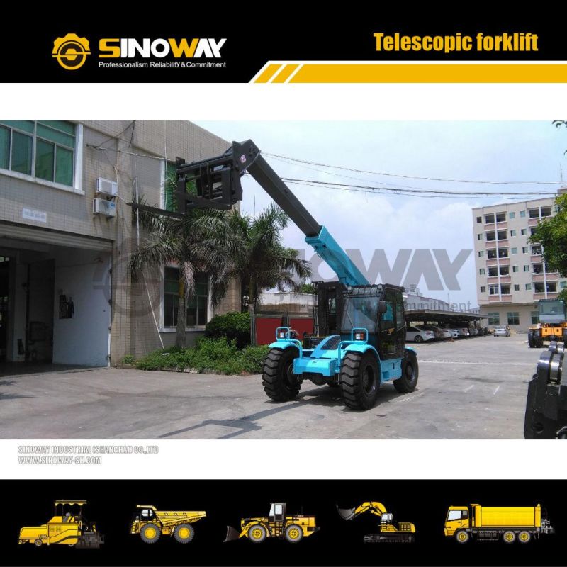 3.5 Ton Mobile Material Handler Sinoway Telehandler with Cummins Engine