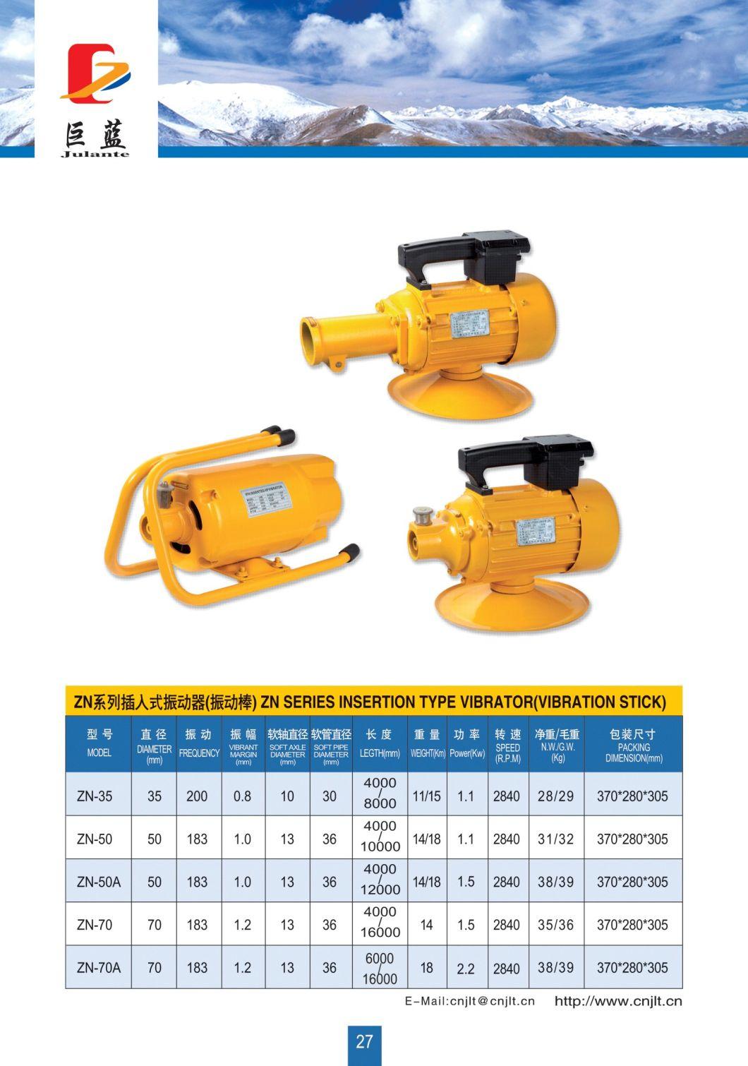 Wacker Type Portable Zn-70 Zn-90 220V 50/60Hz Electric Concrete Vibrator Motor