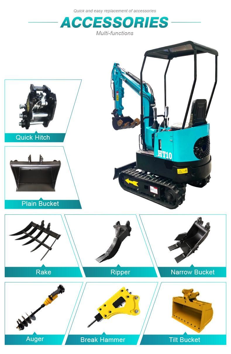 Factory Price Various Accessories Working Conditions Multi-Function Hydraulic Crawler Mini Digger Excavators ISO/CE/EPA Certification