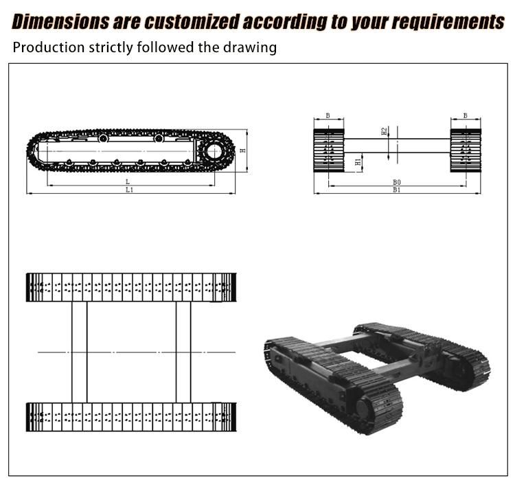 OEM/ODM Supplying Tractor Undercarriage Crane Bulldozer Track 5-8 Ton Steel Chassis