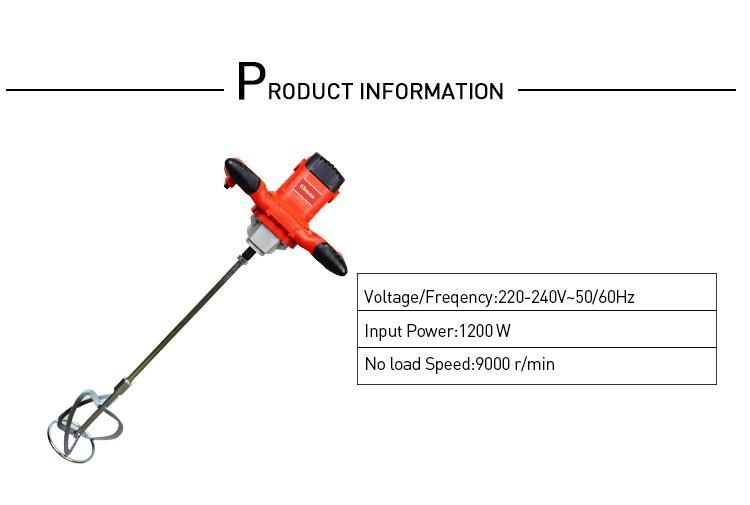 Etpower Portable 1200W Handheld Electric Putty Paint Mixer for Cement Mixing