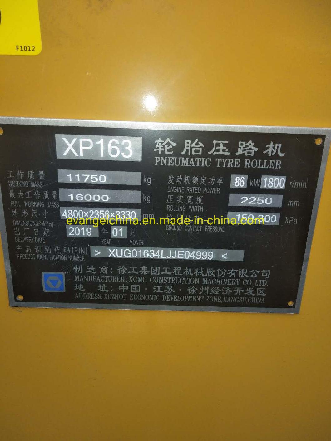 New 16 Ton XP163 Wheeled Road Roller with Pneumatic Rubber Tyre