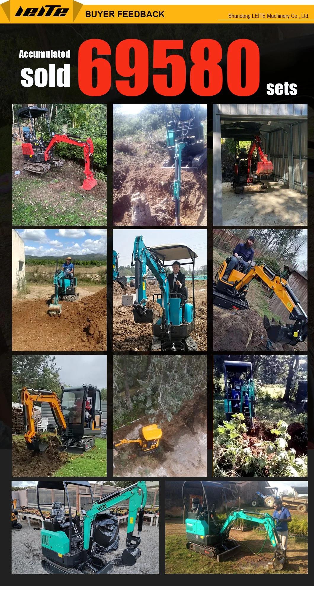 New Design Mini Escavatori Da Giardino Garden Machine Mini Digger Excavator 1ton 1.5 Ton 2.0ton Farm Construction