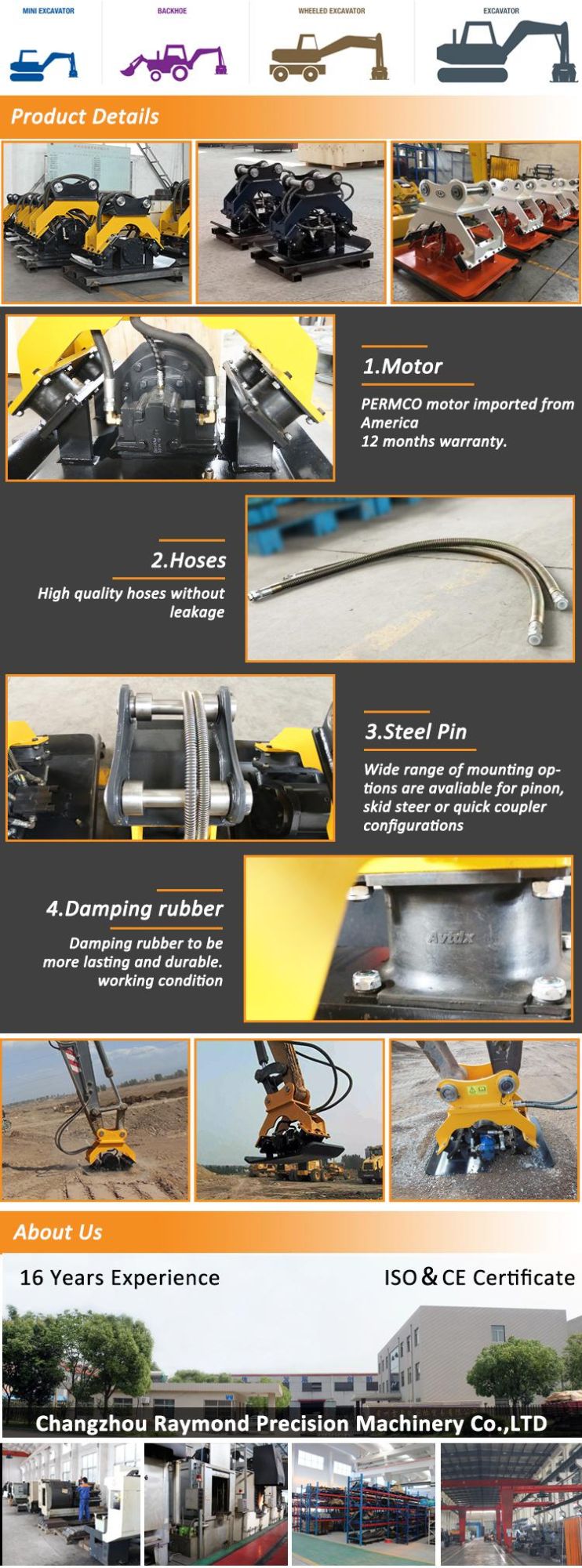 Customizable Plate Hydraulic Compactor for All Brands of Excavator