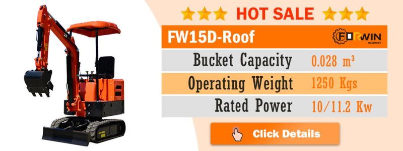 0.8 T Small Backhoe Digger Hydraulic Pump Rubber Crawler Track Fw10s Mini Excavators Cheap Price for Sale