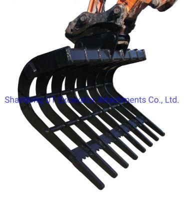 Excavator Stick Rake Attachment Mini Excavator Root Rake Attachment