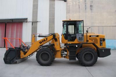 Wolf 3 Tons/3t/3000kg Mini/Bigger/Larger Front End Wheel Loader with Auger/Sweeper/Snow Bucket/Snow Blade/4 in 1 Bucket