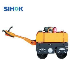 Hydraulic Turning 0.8ton Tandem Drum Vibratory Roller Walk Behind Road Roller Compactor