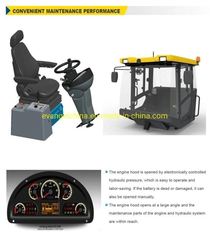 12ton Hydraulic Double Drive Single Drum Vibratory Road Roller Xs123