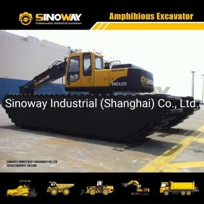 Amphibious Excavators with Hydraulic Undercarriage Pontoon for River Dredging