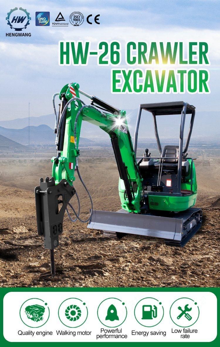 High Quality 2.6ton 2.6ton Small Digger Tracked Excavator
