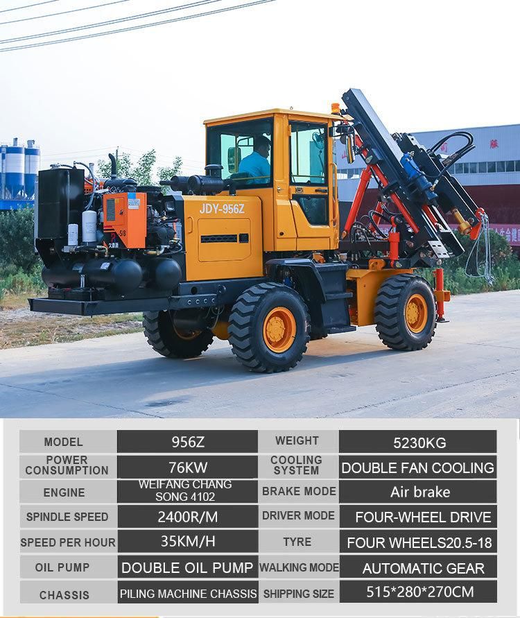 Piling in 30 Seconds Optional Air Compressor + Drilling Rig Highway Road Pile Driver Model Jdy956z