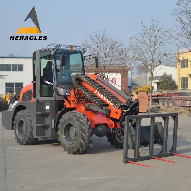Tures Small Telescopic Boom Loader 2 Ton with Fork Accessory